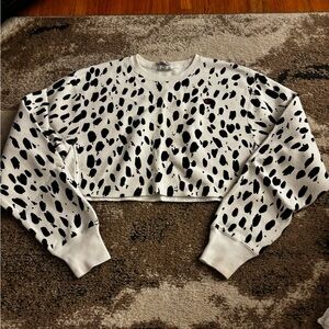 Champion Black and White Patterned Cropped Sweatshirt